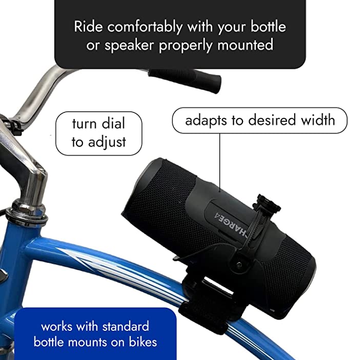 Bicycle Water Bottle Cage, ABC Cage with Anywhere Cage Strap Adapter, Adjustable Bottle Cage for Bike