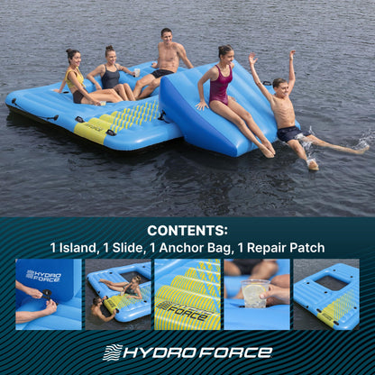 Bestway Hydro Force Detachable Summer Slide 5 Person Inflatable Activity Island