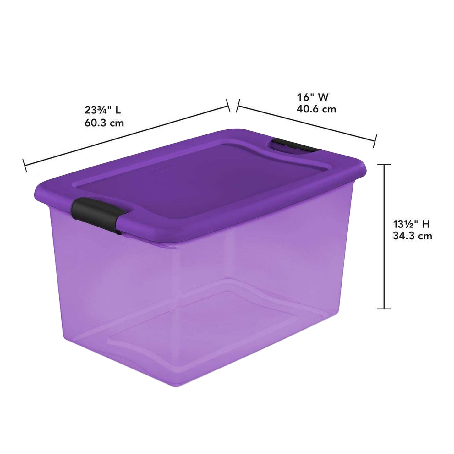 Sterilite 64 Quart Latching Plastic Storage Container, Purple & Orange (12 Pack)