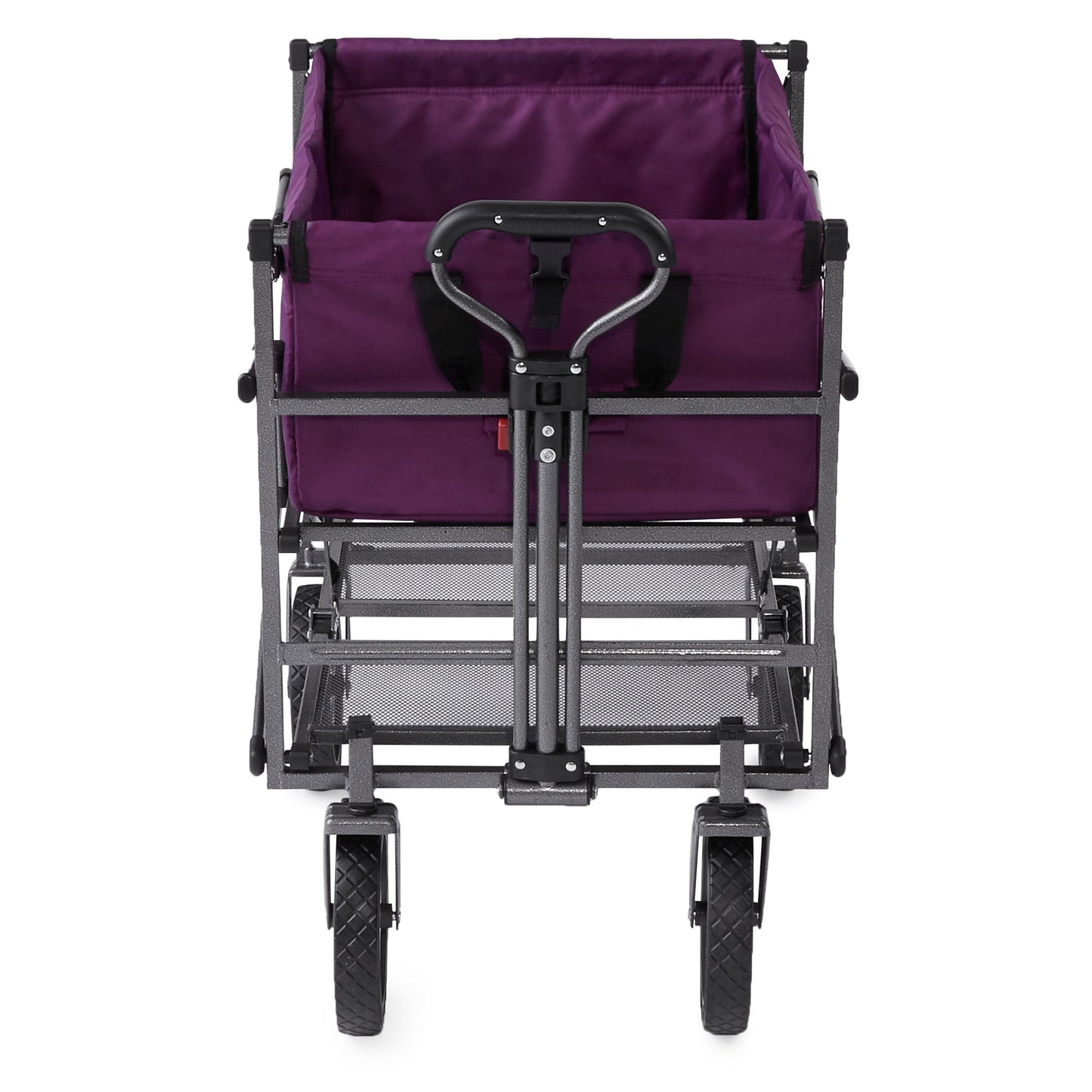 Mac Sports Double Decker Collapsible Outdoor Cart Utility Garden Wagon, Purple