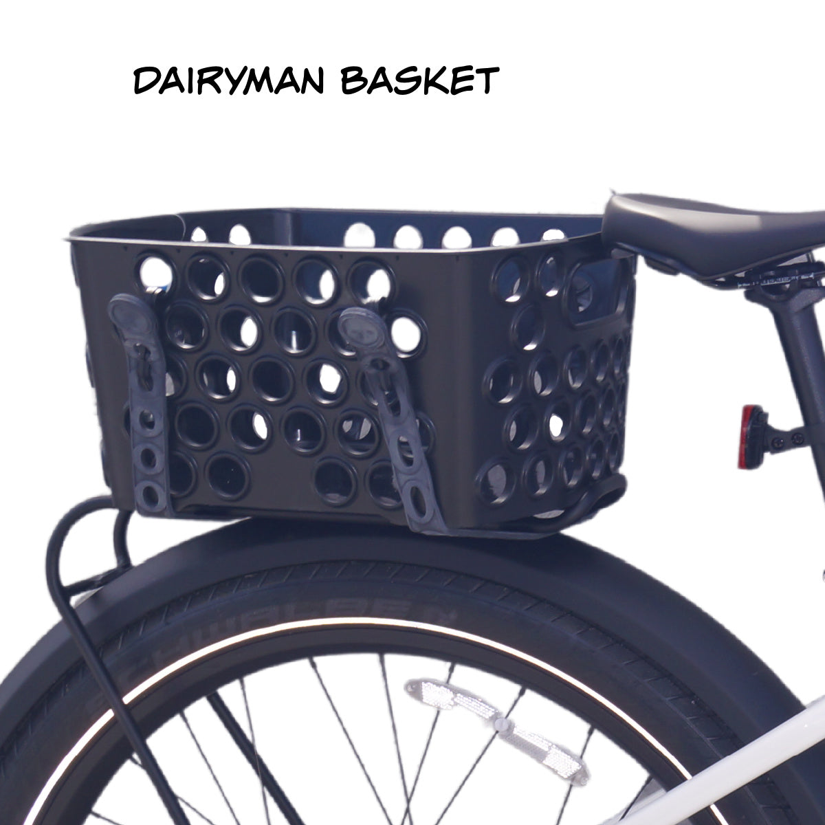 EBike Bicycle Basket, Dairyman Universal Rear Bicycle Basket, E-Bike Basket