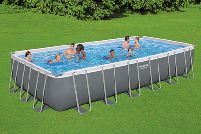 Bestway 24ft x 12ft x 52in Rectangular Frame Family Swimming Pool & Test Kit