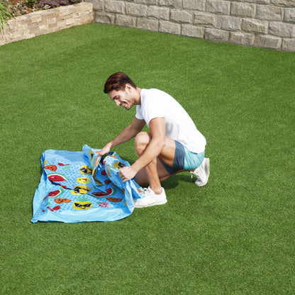 Bestway 8' x 20" Above Ground Kids Round Swimming Pool with Shaded Canopy, Fruit