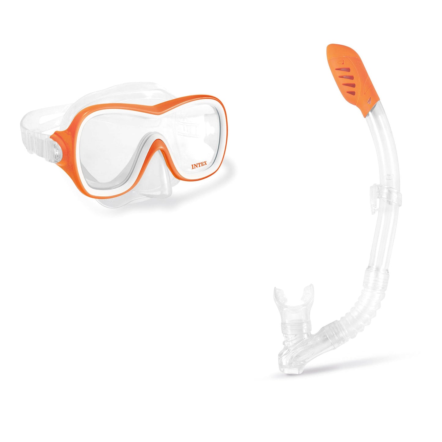 Intex Wave Rider Hypoallergenic Latex Free Mask & Easy Flow Snorkel Swim Set