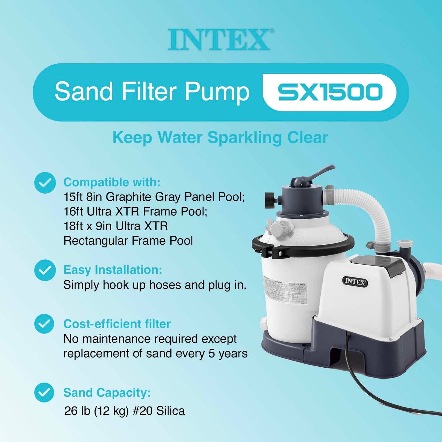 Intex Krystal Clear 1500 GPH Sand Filter Pump