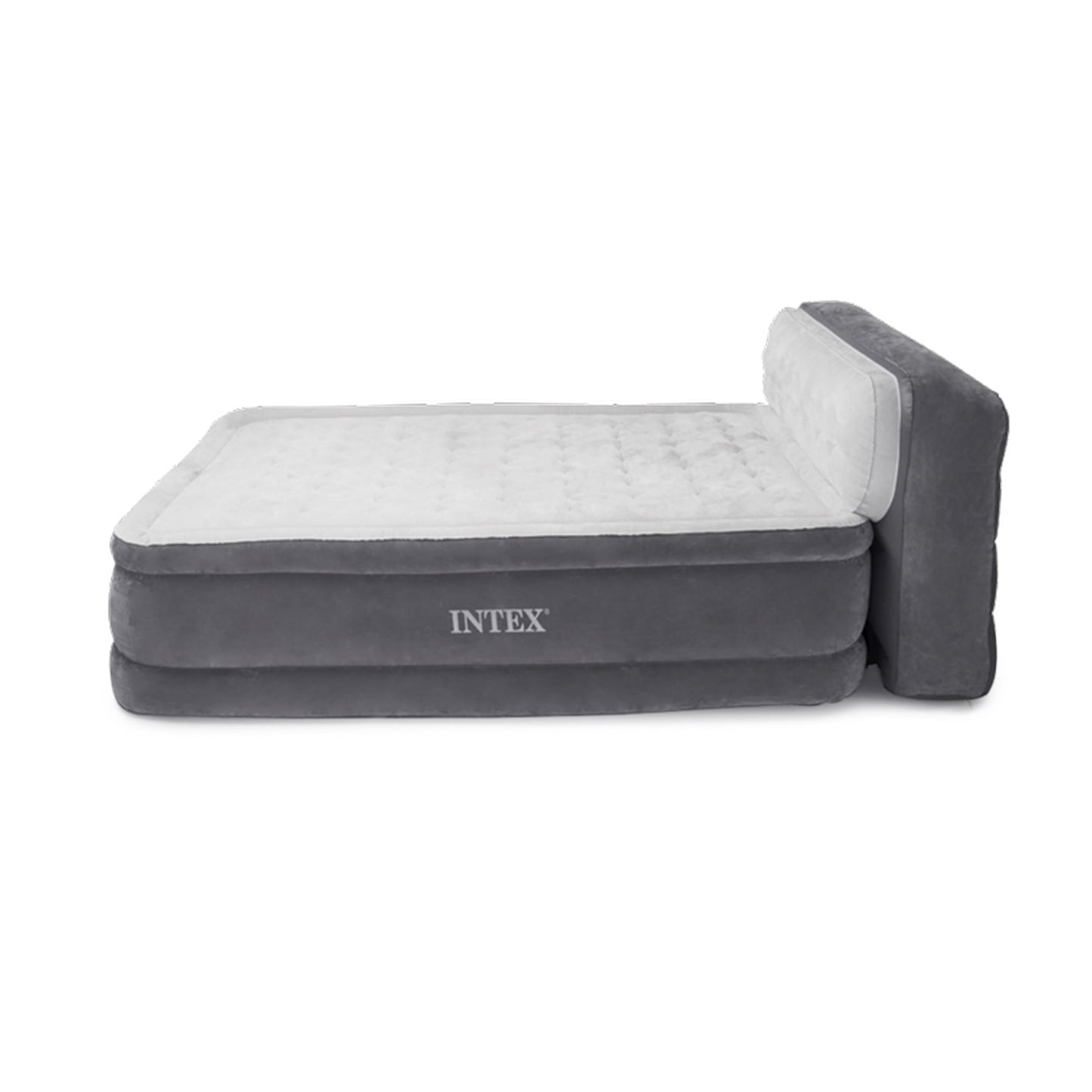 Intex Ultra Plush Inflatable Bed Air Mattress w/ Built-in Pump, Headboard, Queen