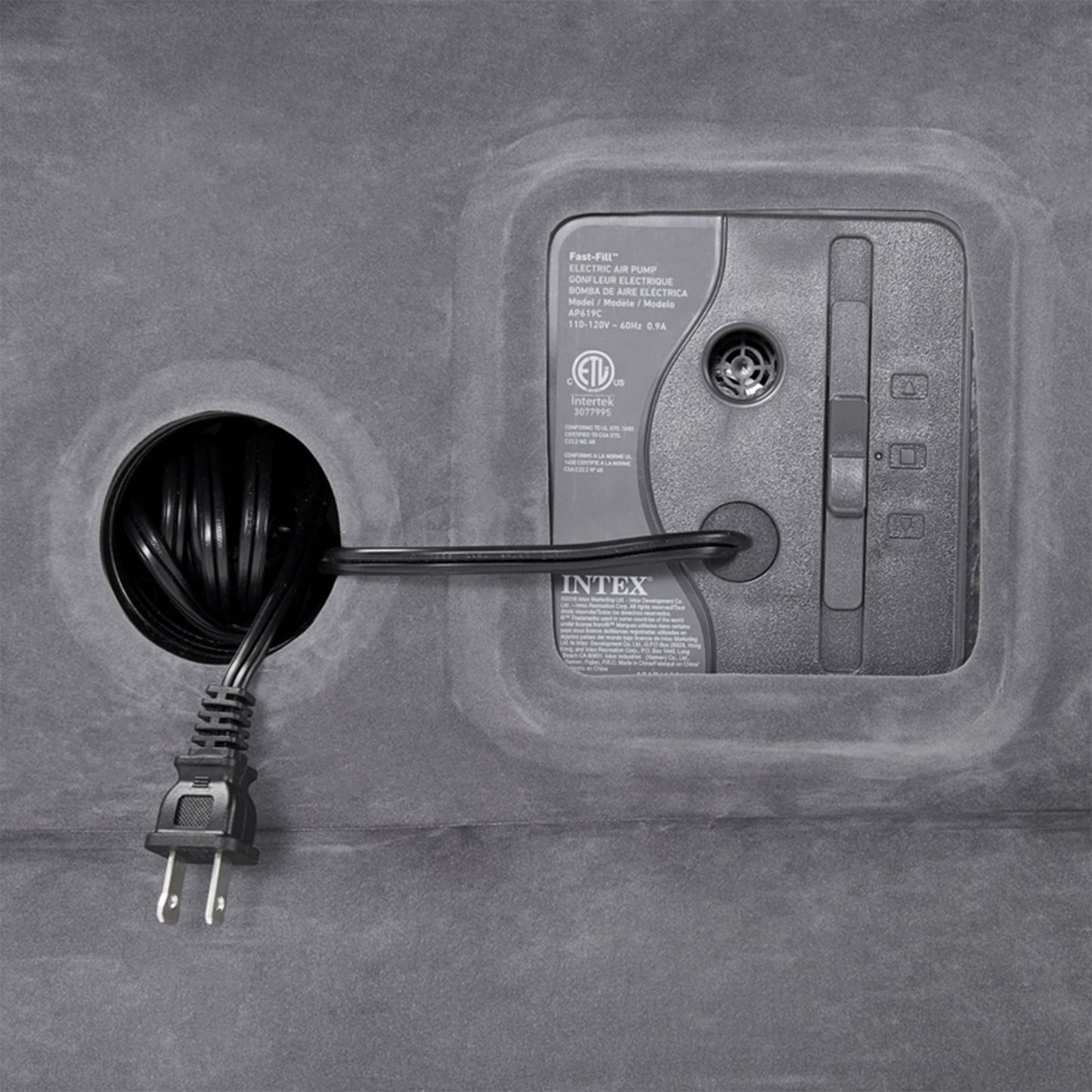 Intex Ultra Plush Inflatable Bed Air Mattress w/ Built-in Pump, Headboard, Queen