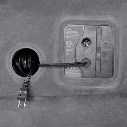 Intex Ultra Plush Inflatable Bed Air Mattress w/ Built-in Pump, Headboard, Queen