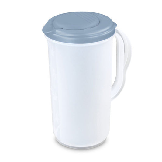 Sterilite 2 Quart, 64oz Clear Plastic Flip Top Pour Pitcher with Lid (18 Pack)
