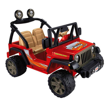 Fisher Price Power Wheels Realistic Jeep Wrangler 2 Seat Kid's Ride On Car, Red