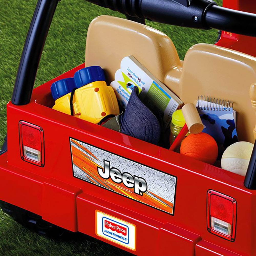Fisher Price Power Wheels Realistic Jeep Wrangler 2 Seat Kid's Ride On Car, Red