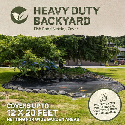 DeWitt Deluxe PN30-1220 12 x 20 Ft Heavy Duty Backyard Fish Pond Netting, Black
