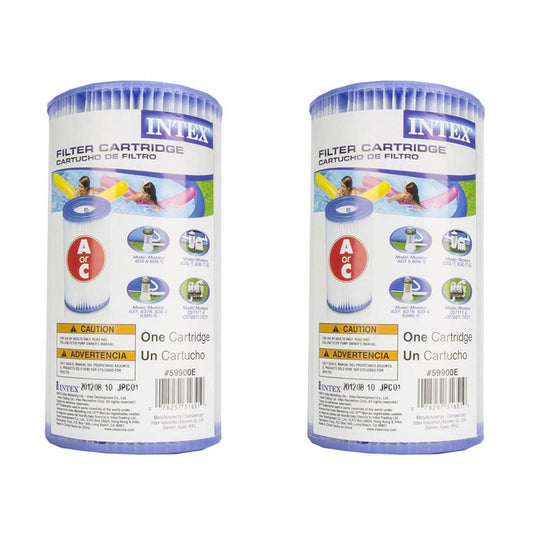 Intex 29000E Pool Easy Set Type A Replacement Filter Pump Cartridge, (2 Pack)