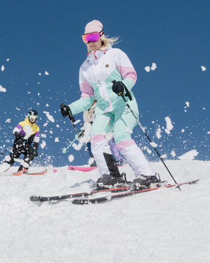 1080 Women's Ski & Snowboard Pant - Pastel Pink, White & Pastel Mint