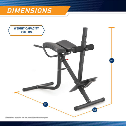 Marcy Pro JD-5481 Deluxe Steel Frame Hyper Extension Bench for Racks & Home Gyms