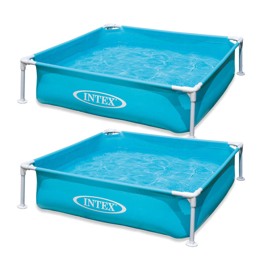 Intex Mini Frame Kids 4ft x 4ft x 12in Beginner Kiddie Swimming Pool (2 Pack)