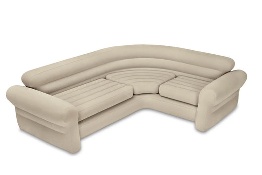 Intex Inflatable Corner Living Room Neutral Sectional Sofa 68575EP (3 Pack)