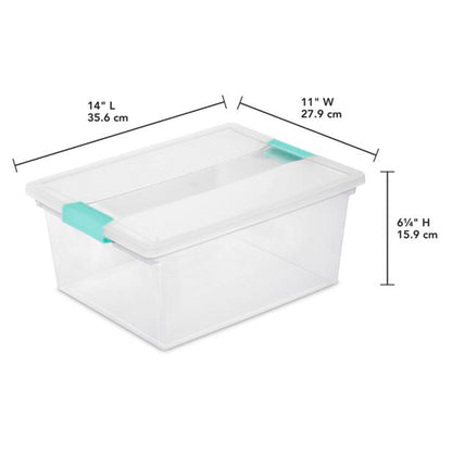 Sterilite Medium Clear Storage Tote, 4 Pack, & Large Clear Storage Tote, 4 Pack