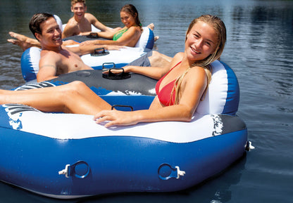 Intex River Run II Inflatable Tube(2) + River Run Connect Lounge Inflatable Tube