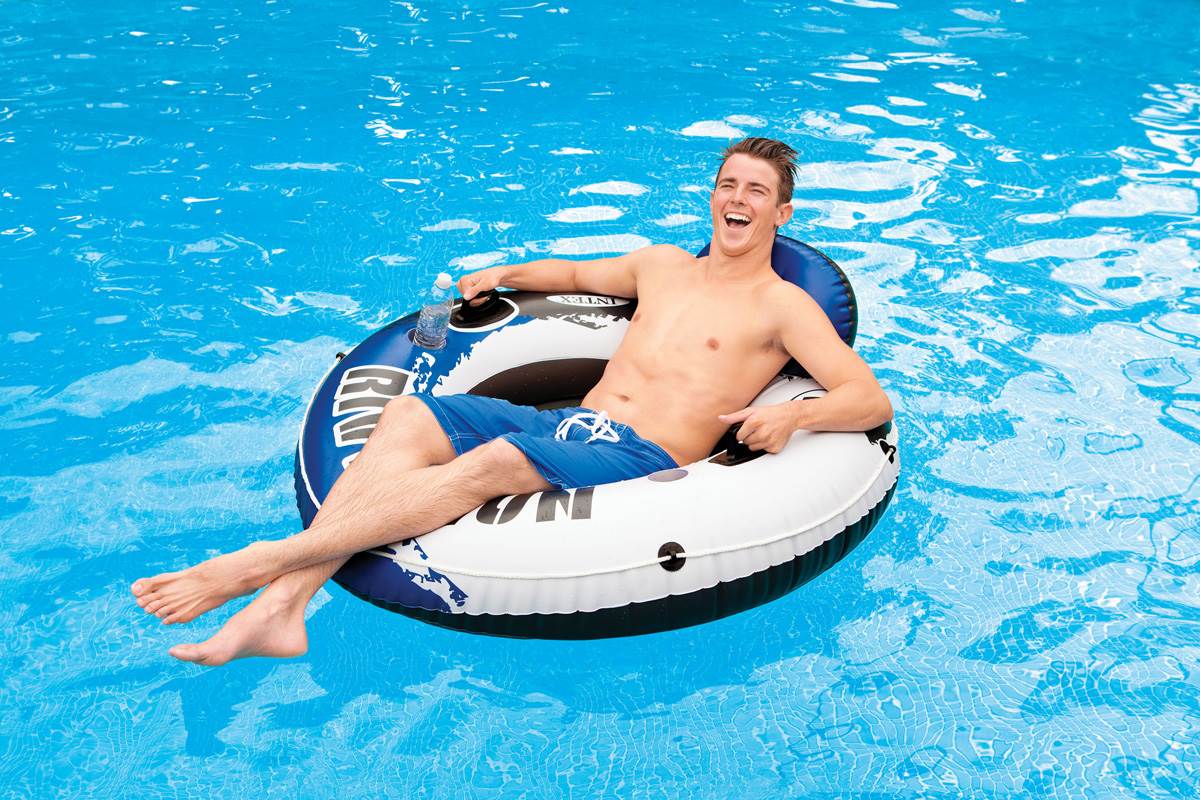 Intex River Run 1 Person Inflatable Floating Tube Lake/Pool/Ocean Raft (7 Pack)