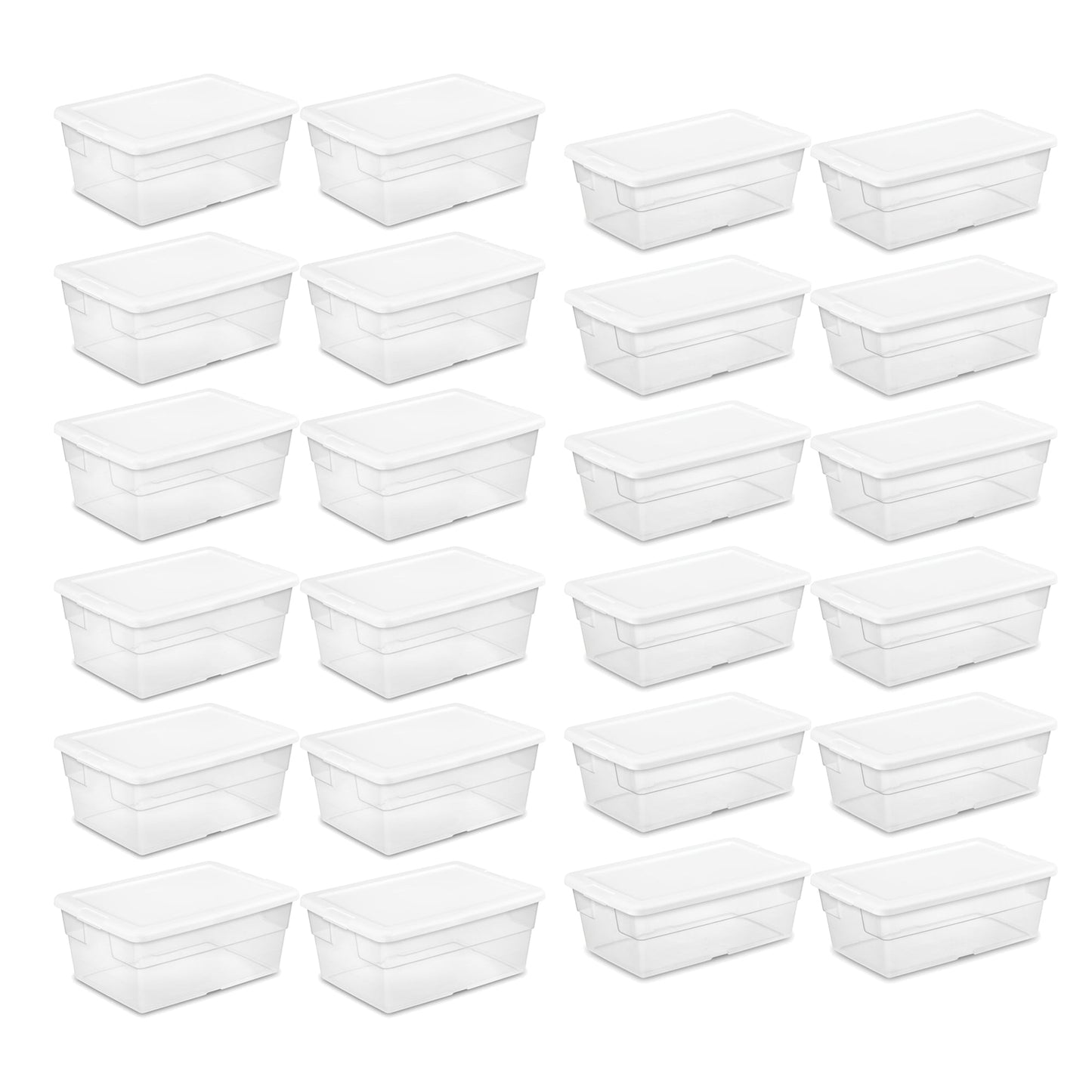 Sterilite 16 Qt Clear Storage Tote, 12 Pack, & 6 Qt Clear Storage Tote, 12 Pack
