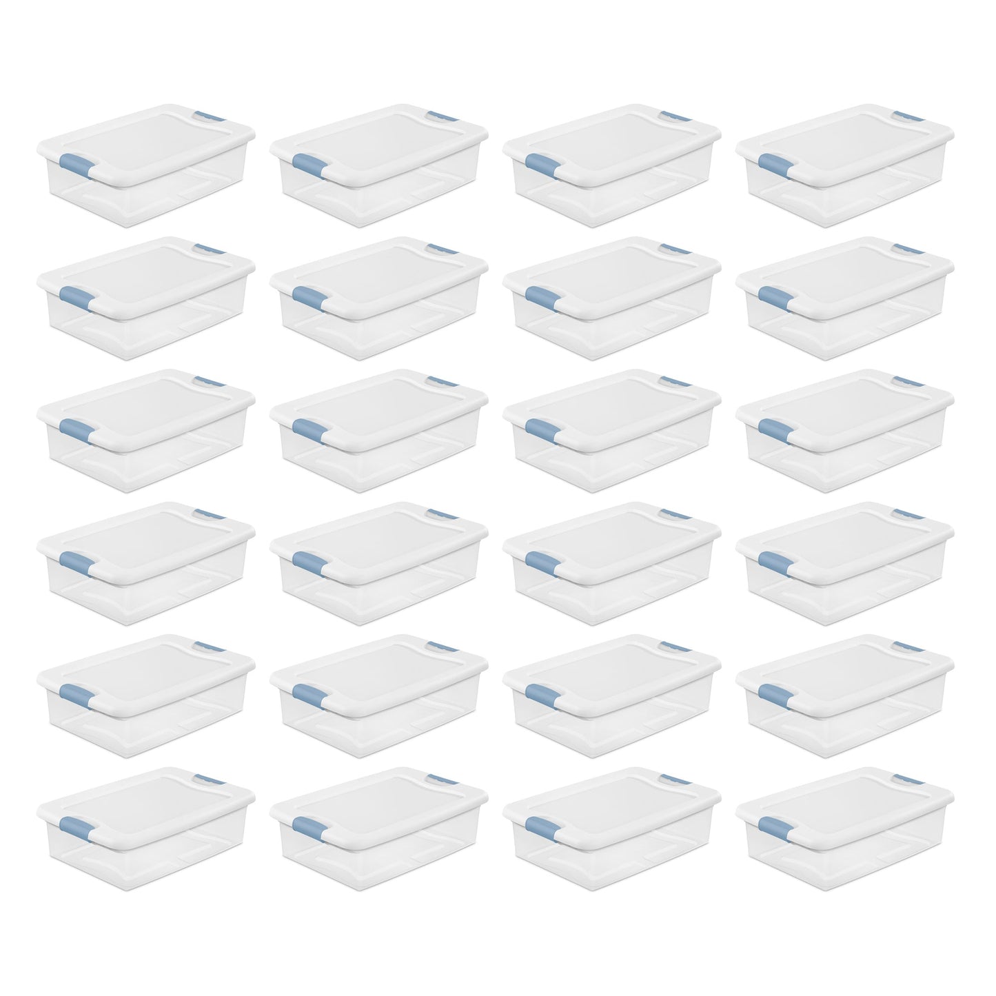 Sterilite 32-Quart Clear Stackable Latching Storage Box Container (24 Pack)