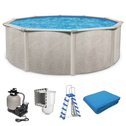 Aquarian Phoenix 21 Ft x 52 In Above Ground Pool w/ Pump, Ladder, & Accessories