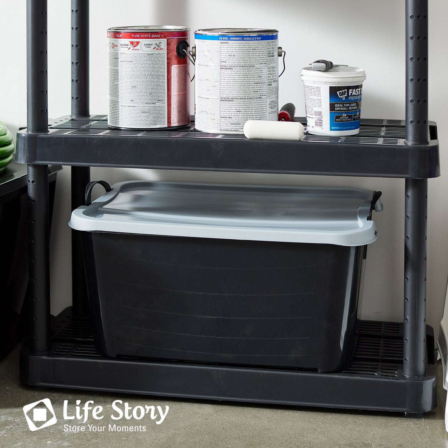 Life Story 55 Quart Stackable Storage Bin, Heavy Duty Lidded Container, 18 Pack