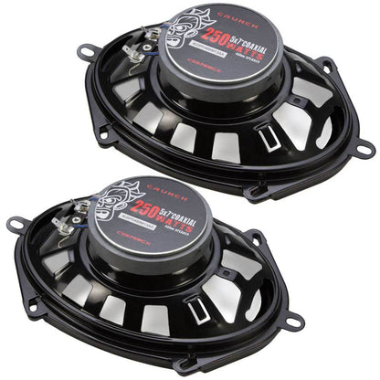 Crunch 250W Full Range 2 Way Coaxial Car Audio 5x7 by 6x8" Speaker Pair, 2 Pack