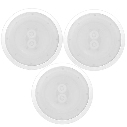 Pyle PWRC82 8 Inch 2 Way Indoor/Outdoor Waterproof Ceiling Speakers, (3 Pack)