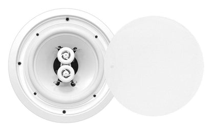 Pyle PWRC82 8 Inch 2 Way Indoor/Outdoor Waterproof Ceiling Speakers, (3 Pack)