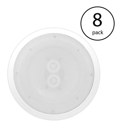 PYLE PWRC82 400W 8" 2 Way Indoor/Outdoor Waterproof Ceiling Speaker (8 Pack)