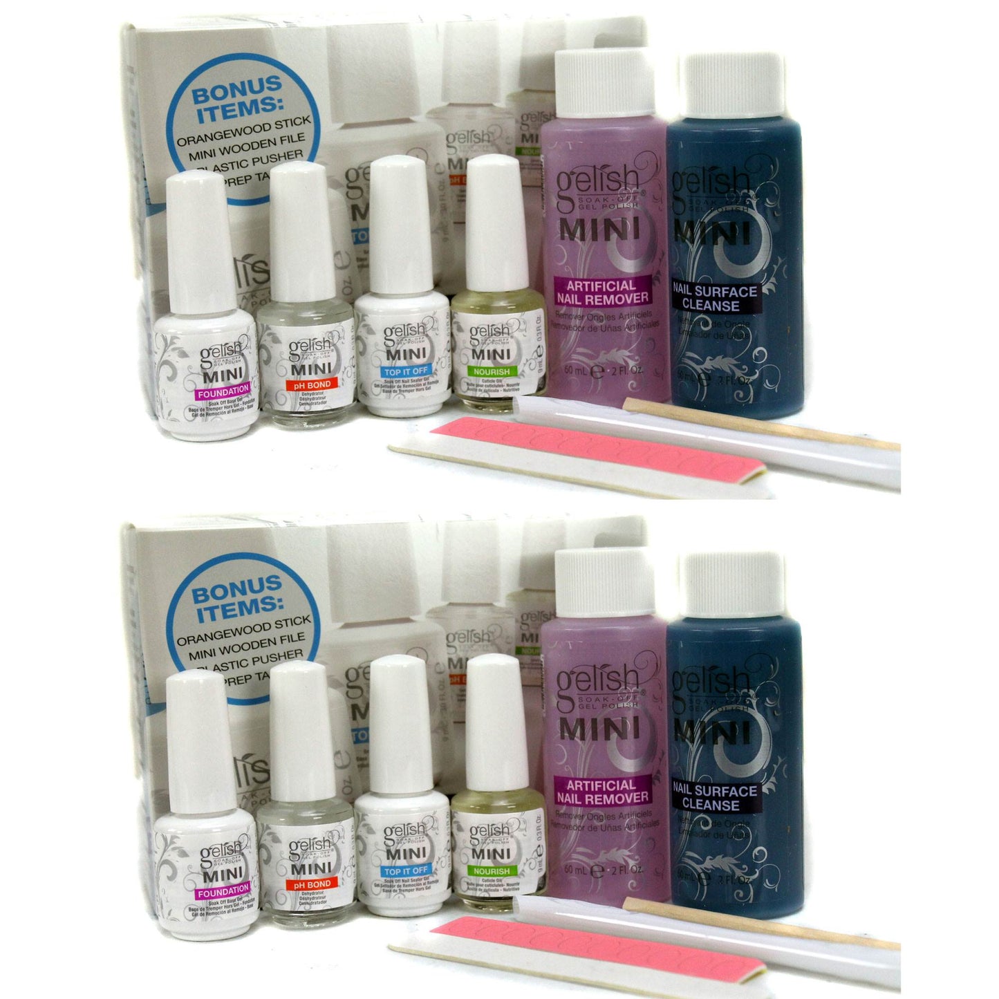 Gelish Complete Basix Gel Nail Polish Starter Kit with Accessories (2 Pack)