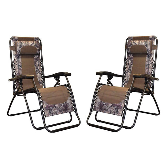 Caravan Canopy Infinity Zero Gravity Steel Frame Patio Deck Chair (2 Pack)