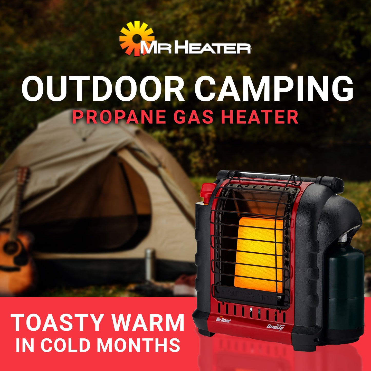 Mr. Heater Portable Buddy Outdoor Camping, Hunting Propane Gas Heater, (2 Pack)