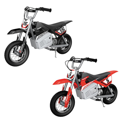 Razor Dirt Rocket Kid Electric Motorcycle Dirt Bike, 1 Black MX400 & 1Red MX350
