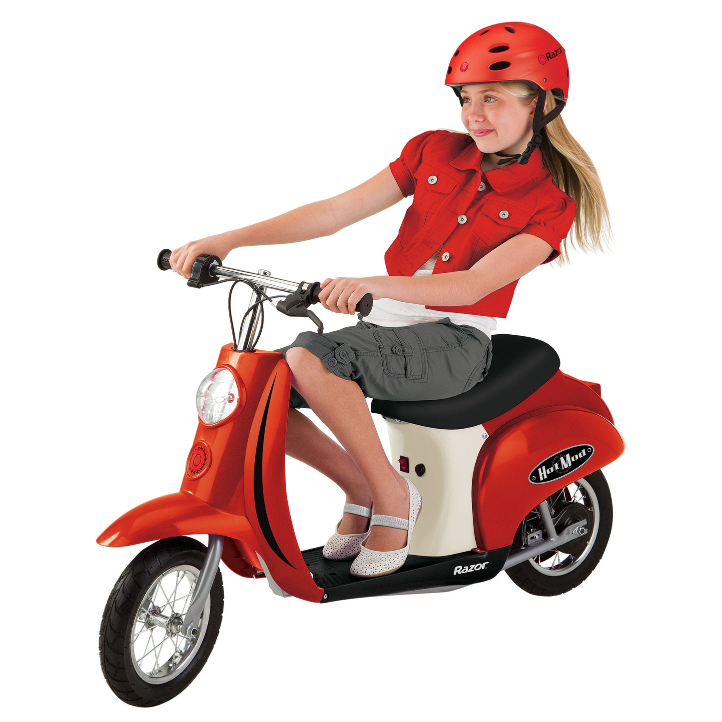 Razor Pocket Mod Miniature Euro 24 Volt Electric Retro Scooters, 1 Red & 1 Black