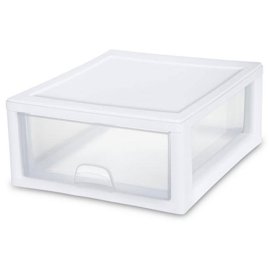 Sterilite 16 Quart Clear Plastic Stacking Storage Drawer Container Box, 18 Pack