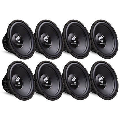 HIFONICS 12" 800 Watt 4 Ohm DVC Car Audio Subwoofer Power Bass Sub (8 Pack)