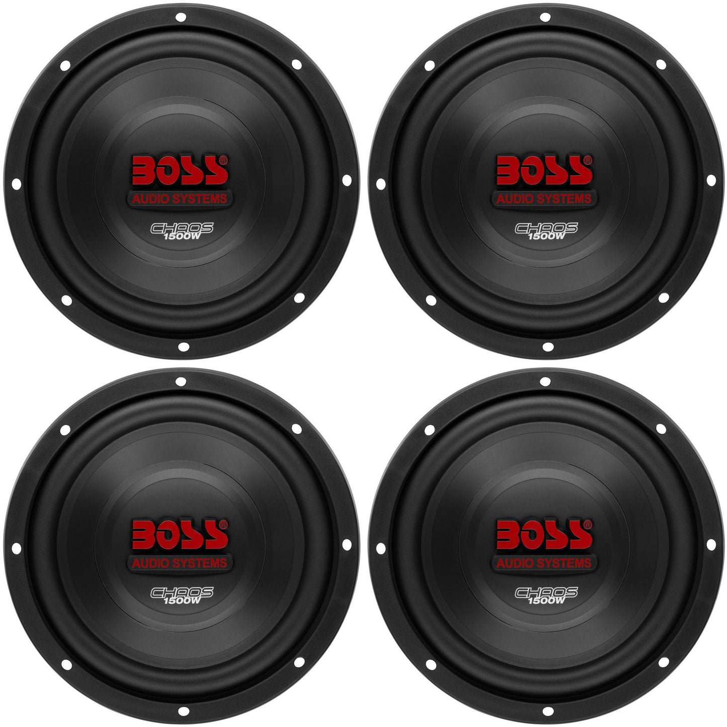 Boss 10" 1500W Car Subwoofer Audio DVC Power Sub Woofer 4 Ohm Stereo (4 Pack)
