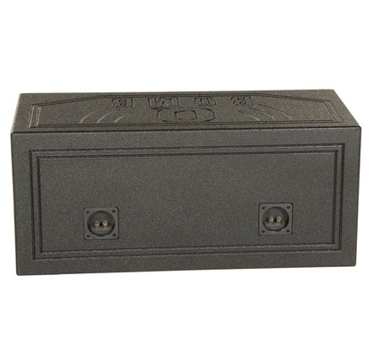 Q-POWER 15V Dual 15" Vented Port Subwoofer Sub Box w/ Bedliner Spray (2 Pack)