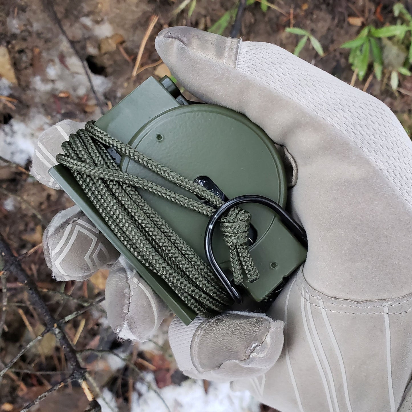 Scout™ Lensatic Compass - Traditional Phosphorescent Military Style with Nylon Carry Pouch - OD Green