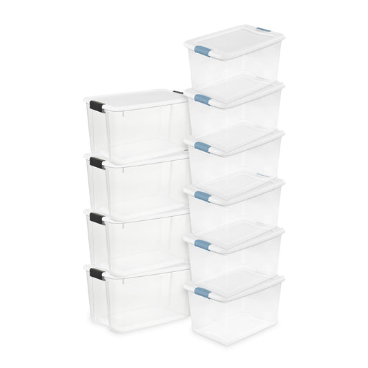 Sterilite 70 Quart Ultra Latch Storage Box (4 Pack) & 64 Qt. Container (6 Pack)