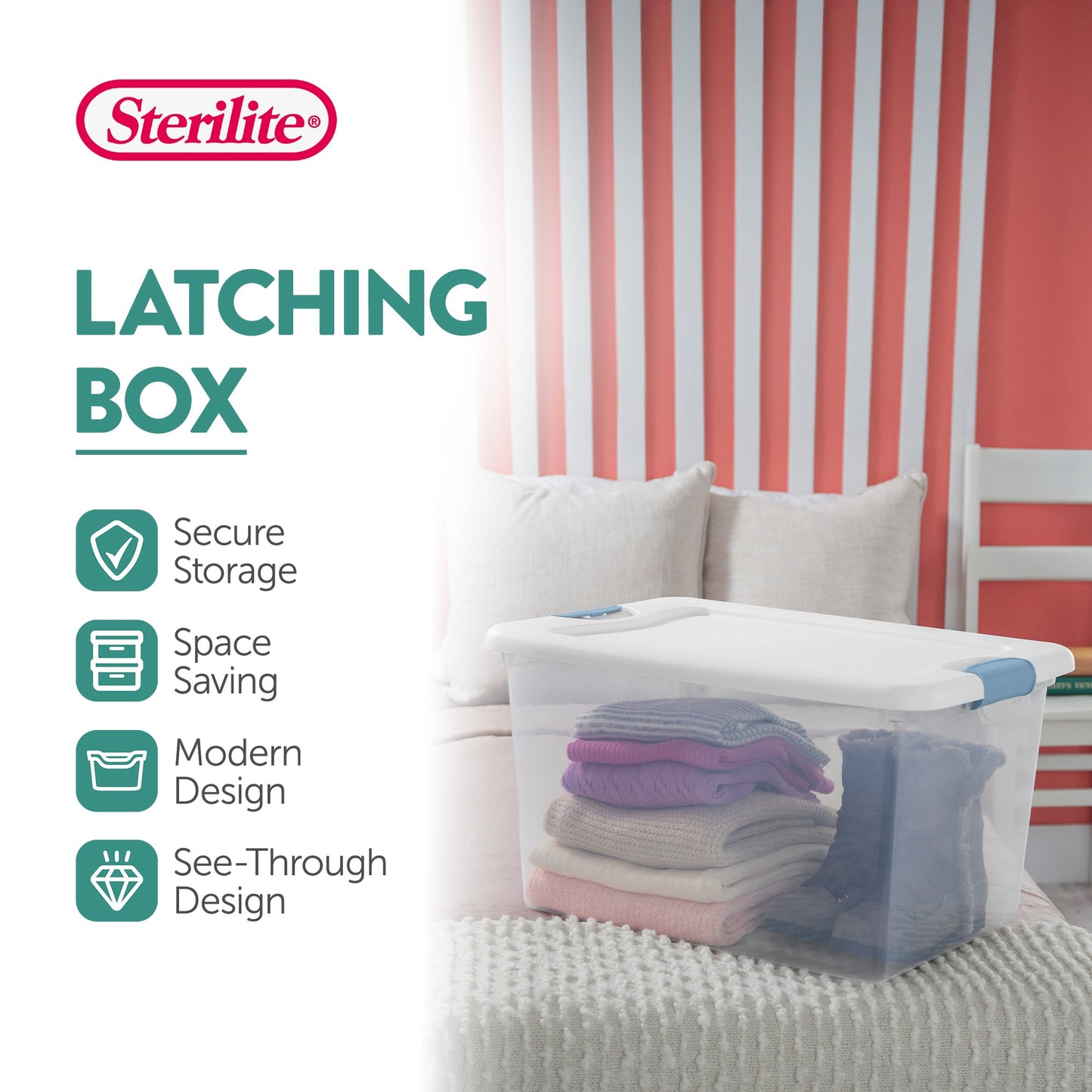 Sterilite 70 Quart Ultra Latch Storage Box (4 Pack) & 64 Qt. Container (6 Pack)