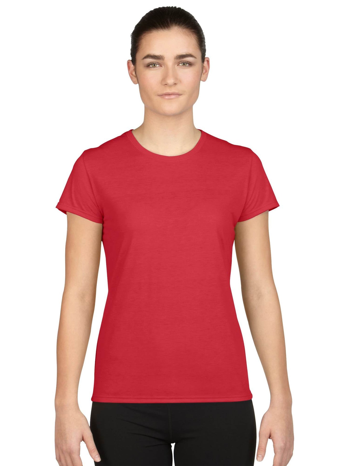 Gildan Missy Fit Womens XS Adult Performance Short Sleeve T-Shirt, Red (2 Pack)