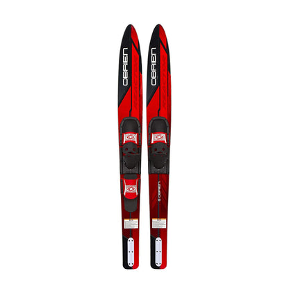 O'Brien Reactor Adult Water Skis with Adjustable Straps, 67 Inches, Red & Black