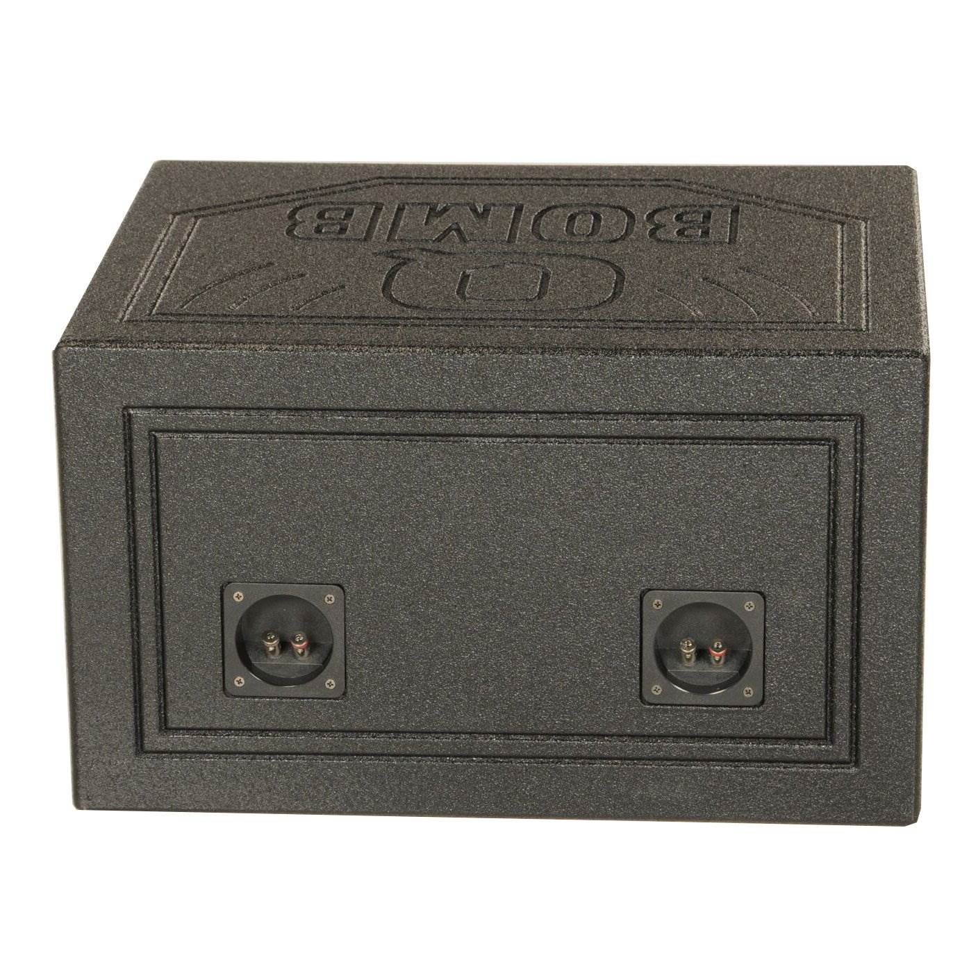 Q Power Dual 10 Inch Triangle Ported Subwoofer Box w/ Bedliner Spray (2 Pack)