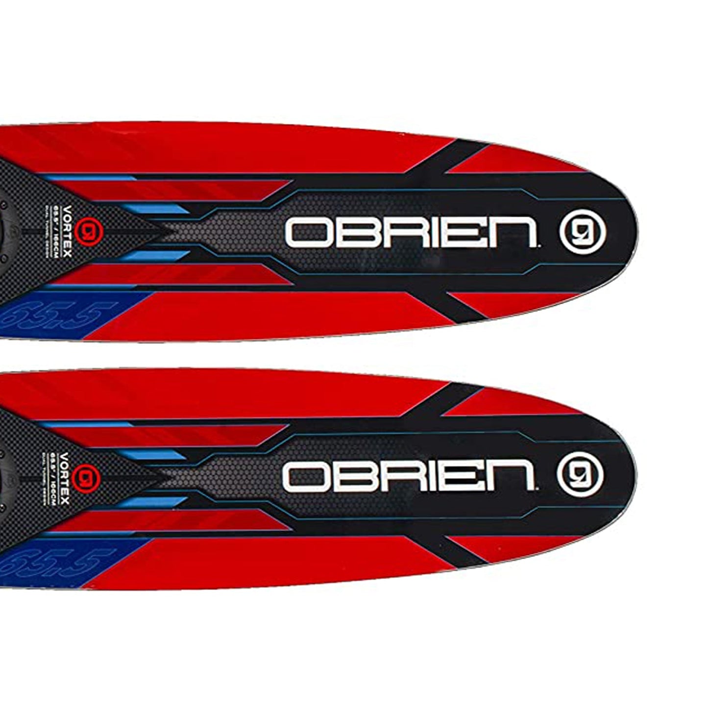 O'Brien Vortex Combo 65.5 In Adult Widebody Water Skis, Men's US 4.5 to 13, Red