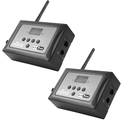 Chauvet DJ D-FI Hub Compact Wireless 2.4 GHz DMX Transmitter Receiver  (2 Pack)