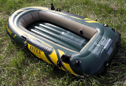 Intex Seahawk 2 Inflatable 2 Person Floating Boat Raft with Oars & Pump (2 Pack)